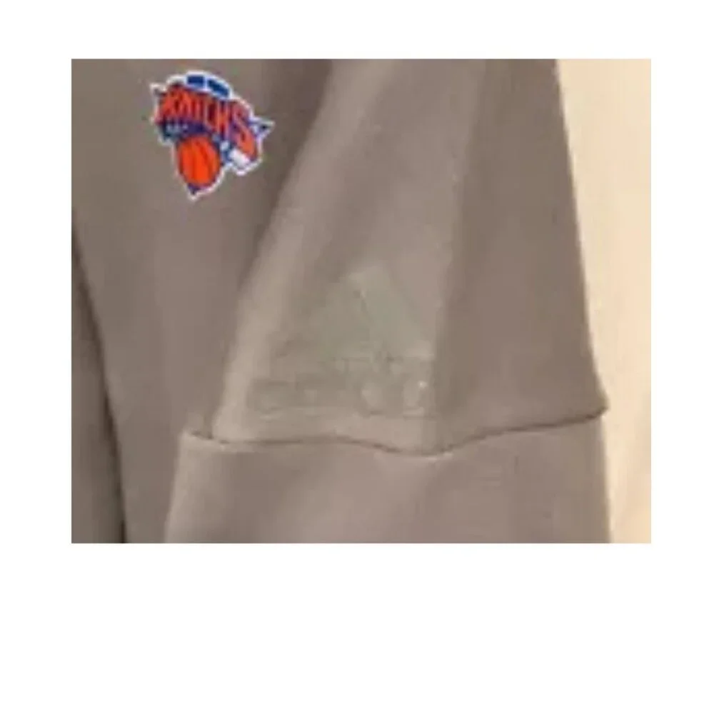 Adidas Mens New York Knicks Full Zip Warmup Jacket Size 2XL Gray NYC Team Logo